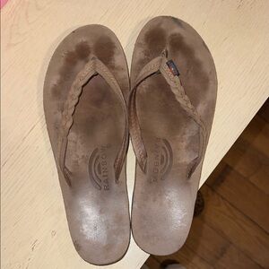 Rainbow Tan Braided Sandals